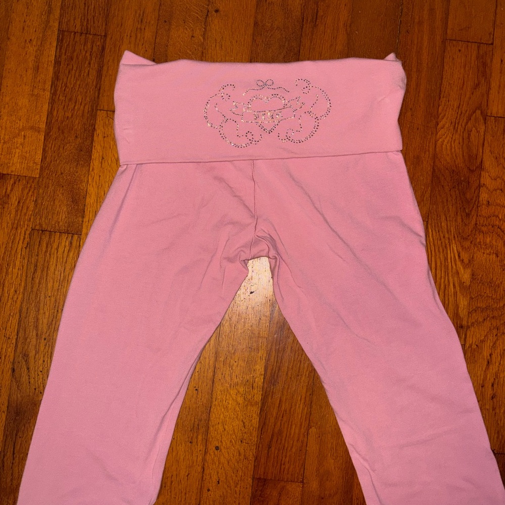 PINK Victoria's Secret Pink Fold-Over Waist CottonFlare Leggings